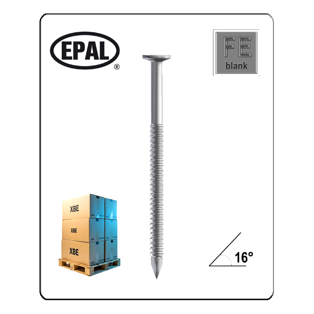 1 Palette | EPAL Coilnägel 2,8 mm x 40 mm – Ringschaft Blank (15°/16°) – 40x 9.000 Stück je Karton | 360.000 Stück