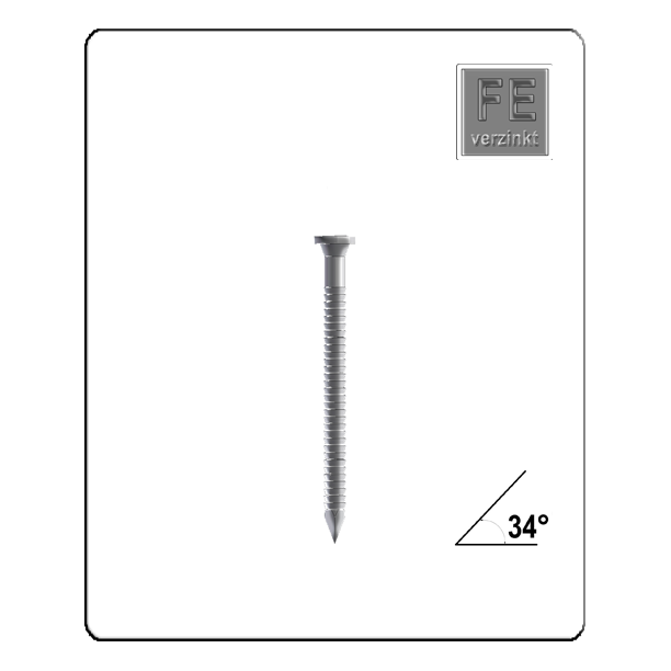 Ankernagel 4,4 mm x 60 mm galvanisch verzinkt (12 µm, 34°/35°), Papier gebunden – 1.100 Stück je Karton