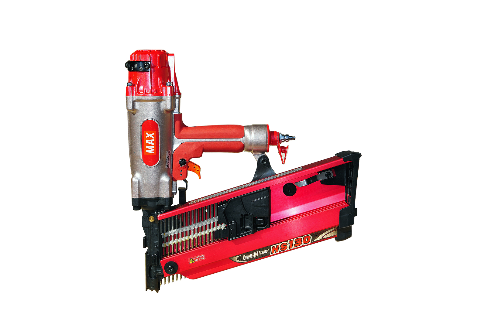 MAX HS130K Hochdruck 21° Rundkopf-Streifen Nagler bis zu 130 mm